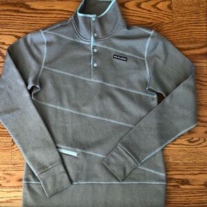 Women’s Flylow 1/4 snap pullover- size large- gray- perfect condition
